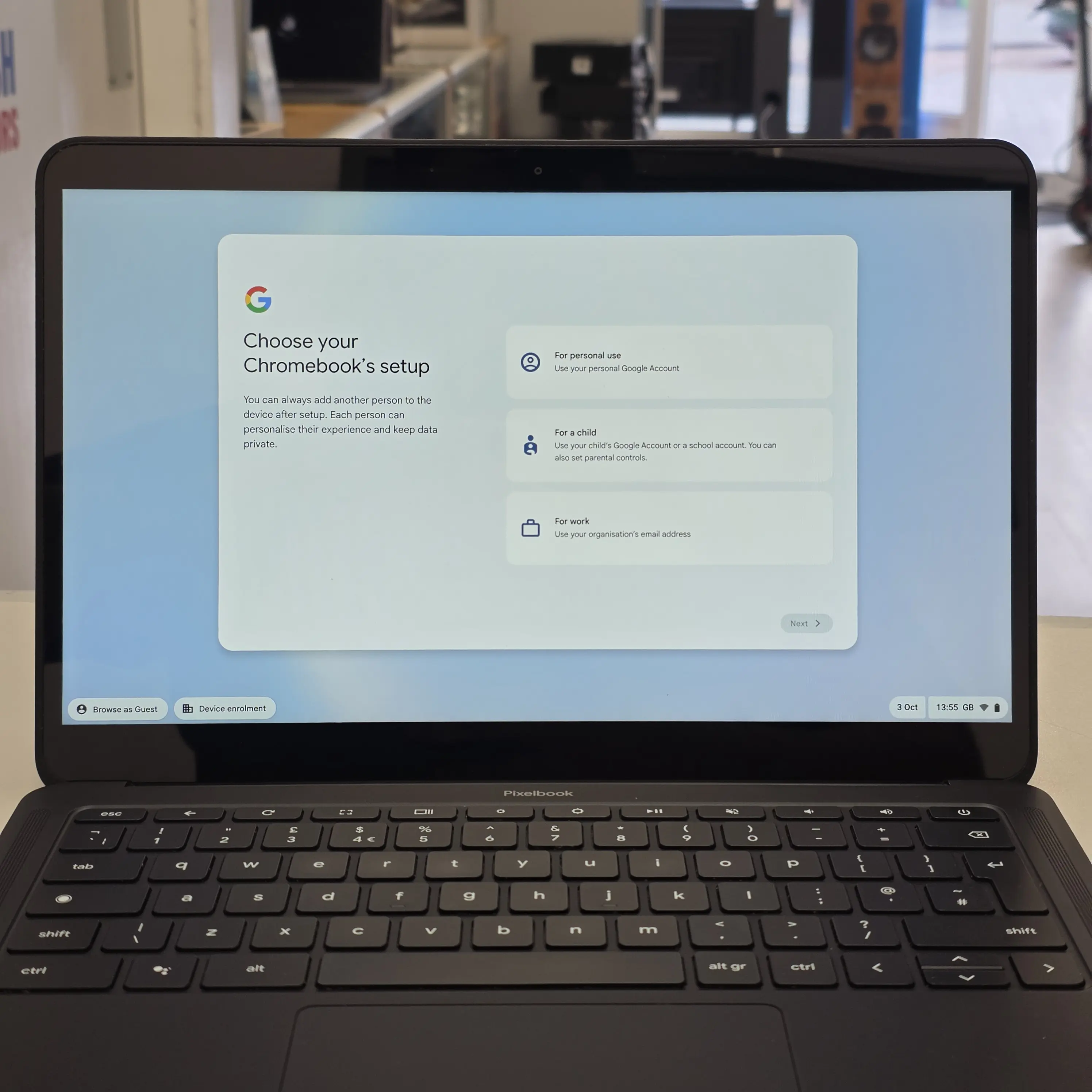 Google Pixel book Go 13.3
